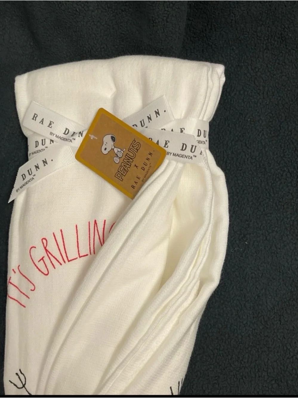 Rae Dunn Peanuts Snoopy Kitchen Towels IT'S GRILLING SEASON
